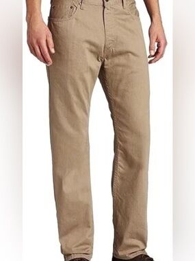 Men’s Levi’s 505 Regular Fit Jeans Timberwolf Tan Khaki 36 30 EUC